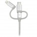 StarTech.com Cable Trenzado de 1m USB a Lightning USB-C y Micro USB - Cable Cargador para Teléfono Móvil iPhone iPad Tablet - Cable USB - USB (M) a Micro-USB tipo B, Lightning, USB-C (M) - 1 m - plata StarTech.com Cable Trenzado de 1m USB a Lightning USB-C y Micro USB - Cable Cargador para Teléfono Móvil iPhone iPad Tablet - Cable USB - USB (M) a Micro-USB tipo B, Lightning, USB-C (M) - 1 m - plata