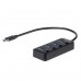 HUB USB TIPO C DE 4 PUERTOS USB-A CON INTERRUPTORES            