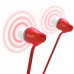 iLuv PEPPERMINT - Auriculares internos - en oreja - cableado - conector de 3,5 mm - aislamiento de ruido - rojo