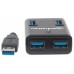 Hub USB MANHATTAN - USB 3.0, Negro, 4 puertos