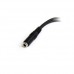 StarTech.com Adaptador Audio Divisor de Auriculares 2x Mini-Jack de 3,5mm de 3 pines a Mini-Jack de 4 pines-  Audifonos - Negro - Separador de auriculares - miniconector estéreo (M) a miniconector de 4 polos (H) - negro - para P/N: MUHSMF2M, PEXSOUND7CH