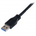 StarTech.com Cable Certificado 1m USB 3.0 Super Speed SS Micro USB B Macho a USB A Macho Adaptador - Negro - Cable USB - Micro-USB Type B (M) a USB Tipo A (M) - USB 3.0 - 1 m - negro - para P/N: DKT30CVAGPD, HB30A4AIB, HB30C4AIB, HB31C4AB, HBS304A24A, ST7