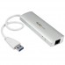 StarTech.com Concentrador de 3 Puertos USB 3.0 con Adaptador de Red Ethernet Gigabit - Hub Portátil de Aluminio - Hub - 3 x SuperSpeed USB 3.0 + 1 x 10/100/1000