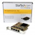 StarTech.com Tarjeta Adaptador de Red PCI Express PCI-E Ethernet Gigabit con 4 Puertos RJ45 de 1Gbps - Adaptador de red - PCIe - Gigabit Ethernet x 4 - amarillo