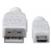Cable USB MANHATTAN - 1, 8 m, USB A, Micro-USB B, Macho/Macho, Color blanco