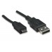 Cable USB a Micro B MANHATTAN 307161 - USB A, Micro-USB B, Macho/Macho, 1 m, Negro