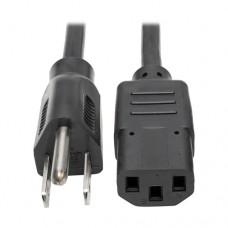 Tripp Lite 6ft Computer Power Cord Cable 5-15P to C13 10A 18AWG 6' - Cable de alimentación - IEC 60320 C13 a NEMA 5-15 (M) - CA 110 V - 1.8 m - negro