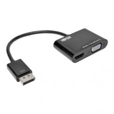 Tripp Lite DisplayPort to HDMI VGA Adapter Converter 4K x 2K @ 24/30Hz DP to HDMI VGA DPort 1.2 - Vídeo conversor - DisplayPort - HDMI, VGA - negro