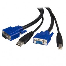 StarTech.com Cable KVM de 1,8m Todo en Uno VGA USB A USB B HD15 - 6ft Pies 2 en 1 - Cable de teclado / vídeo / ratón / USB - HD-15 (VGA), USB Tipo B (M) a USB, HD-15 (VGA) - 1.8 m - para P/N: RKCOND17HD, SV231USBGB, SV231USBLC, SV431USB, SV431USBAE, SV431