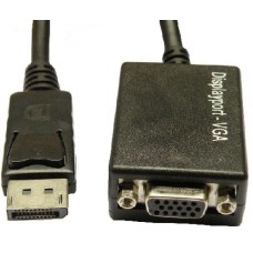 Adaptador Displayport BROBOTIX 104529 - Negro, DisplayPort, VGA, Macho/hembra