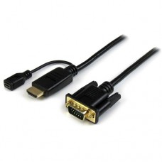 StarTech.com Cable de 1,8m Conversor Activo HDMI a VGA - Adaptador 1920x1200 1080p - Vídeo conversor - HDMI - VGA - negro - para P/N: MST30C2DPPD