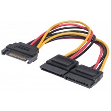 CABLE ALIMENTACION MANHATTAN DIVISOR Y SATA 0.15M X2 1 MACHO A 2 HEMBRA