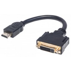 CABLE HDMI MACHO A DVI-D 24+1 HEMBRA, ENLACE DUAL, 20 CM (8 IN.), NEGRO MANHATTAN CABLE HDMI MACHO A DVI-D 24+1 HEMBRA, ENLACE DUAL, 20 CM (8 IN.), NEGRO MANHATTAN