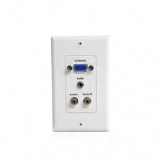 StarTech.com 15-Pin Female VGA Wall Plate with 3.5mm and RCA - White - Placa de montaje - HD-15, RCA X 2, mini-conexión telefónica estéreo 3,5 mm - blanco StarTech.com 15-Pin Female VGA Wall Plate with 3.5mm and RCA - White - Placa de montaje - HD-15, RCA X 2, mini-conexión telefónica estéreo 3,5 mm - blanco