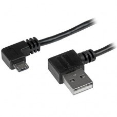 StarTech.com Cable de 2m Micro USB con conector acodado a la derecha - Cable Cargador para Móvil o Tablet Android - Cable USB - Micro-USB tipo B (M) a USB (M) - USB 2.0 - 2 m - conector en ángulo derecho - negro - para P/N: USB2PCARBK, USB2PCARBKS, USBEXT