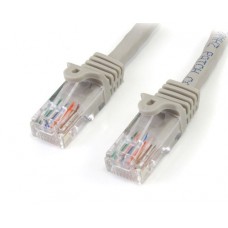 StarTech.com Cable de 5m de red Ethernet Cat5e RJ45 sin traba snagless - Gris - Cable de interconexión - RJ-45 (M) a RJ-45 (M) - 5 m - UTP - CAT 5e - sin enganches - gris