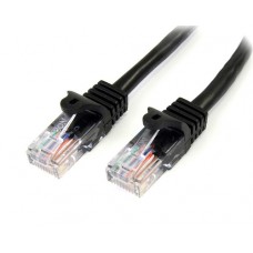 StarTech.com Cable de 5m de red Ethernet Cat5e RJ45 sin traba snagless - Negro - Cable de interconexión - RJ-45 (M) a RJ-45 (M) - 5 m - UTP - CAT 5e - sin enganches - negro