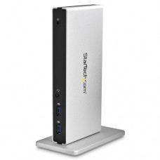 StarTech.com Base de Conexión Universal USB 3.0 para Laptop con DVI Doble - Replicador de Puertos Gigabit Ethernet con Adaptador HDMI VGA - Estación de conexión - USB - DVI - GigE - para P/N: ARMBARDUO, ARMDUAL, ARMDUAL30, ARMSLIMDUO, TB33A1C