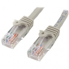 StarTech.com Cable de Red de 0,5m Gris Cat5e Ethernet RJ45 sin Enganches - Latiguillo Snagless - Cable de interconexión - RJ-45 (M) a RJ-45 (M) - 50 cm - UTP - CAT 5e - sin enganches, trenzado - gris