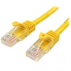 StarTech.com - Cable de Red de 0,5m Amarillo Cat5e Ethernet RJ45 sin Enganches - Latiguillo Snagless - Cable de interconexión - RJ-45 (M) a RJ-45 (M) - 50 cm - UTP - CAT 5e - sin enganches, trenzado - amarillo