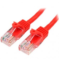StarTech.com - Cable de Red de 0,5m Rojo Cat5e Ethernet RJ45 sin Enganches - Latiguillo Snagless - Cable de interconexión - RJ-45 (M) a RJ-45 (M) - 50 cm - UTP - CAT 5e - sin enganches, trenzado - rojo