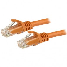 StarTech.com Cable de Red de 0,5m Naranja Cat6 UTP Ethernet Gigabit RJ45 sin Enganches - Latiguillo Snagless de 50cm - Cable de red - RJ-45 (M) a RJ-45 (M) - 50 cm - UTP - CAT 6 - moldeado, sin enganches, trenzado - naranja