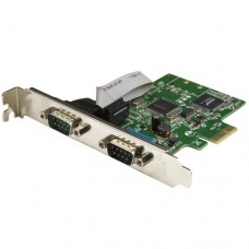 StarTech.com Tarjeta Serie PCI Express de 2 Puertos DB9 RS232 con UART 16C1050 - Adaptador Interno Serie PCI-E de 2 Puertos - Adaptador serie - PCIe perfil bajo - RS-232 x 2
