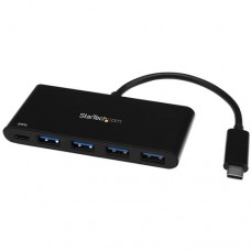 StarTech.com 4-Port USB-C Hub with Power Delivery - Powered USB-C to 4x USB-A Hub - USB 3.1 Type-C Hub - USB-C Port Expander (HB30C4AFPD) - Hub - 4 x SuperSpeed USB 3.0 - sobremesa