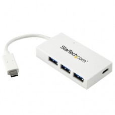 StarTech.com Hub Concentrador USB 3.0 de 4 Puertos - Ladrón USB-C a 1x USB Tipo C y 3x USB-A - Blanco - Hub - 3 x SuperSpeed USB 3.0 + 1 x USB 3.1 - sobremesa
