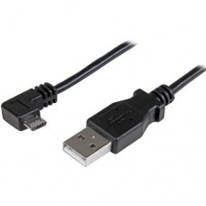 StarTech.com Cable de 0,5m Micro USB Acodado a la Derecha para Carga y Sincronización de Smartphones o Tablets - Cable USB - Micro-USB tipo B (M) en ángulo derecho a USB (M) - USB 2.0 - 50 cm - negro - para P/N: USB2PCARBK, USB2PCARBKS, USBEXTAA10BK, USBE