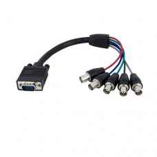 StarTech.com Cable de 30 cm Coaxial para Monitor HD15 VGA a 5 BNC RGBHV - Macho a Hembra - Cable VGA - BNC (H) a HD-15 (VGA) (M) - 30 cm - negro