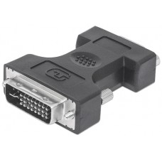 Adaptador DVI a VGA MANHATTAN - DVI-I, HD15 FM, Macho/hembra, Gris
