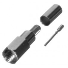 Conector FME Macho de anillo plegable para cable RG-58/U, Niquel/ Oro/ Teflón.