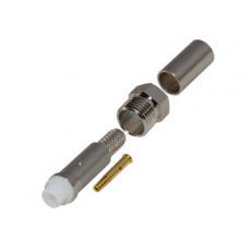 Conector FME Hembra de anillo plegable para cable RG-58/U, Niquel/ Oro/ Teflón.