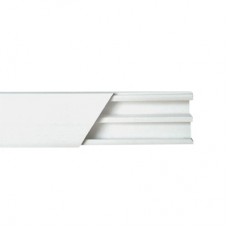 Canaleta blanca de PVC auto extinguible, con divisin, 20 x 10 mm, tramo de 2.5m (5101-01250)