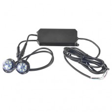 Par de Lámparas Ultra Brillantes con 6 LEDs cada una, Color Rojo/Azul, Ideales para Vehículos Encubierto