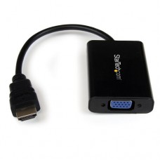 StarTech.com Cable Adaptador Externo Conversor Vídeo Audio HDMI a VGA - 1x HD15 Hembra - 1x HDMI Macho - 1x Mini Jack Hembra - 1920x1200 - Conversor de interfaz de vídeo - HDMI/VGA/audio - HDMI (M) a HD-15 (VGA), miniconector, Micro-USB tipo B (H) - 25 cm StarTech.com Cable Adaptador Externo Conversor Vídeo Audio HDMI a VGA - 1x HD15 Hembra - 1x HDMI Macho - 1x Mini Jack Hembra - 1920x1200 - Conversor de interfaz de vídeo - HDMI/VGA/audio - HDMI (M) a HD-15 (VGA), miniconector, Micro-USB tipo B (H) - 25 cm