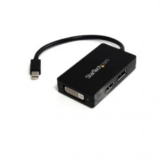 StarTech.com Adaptador de Vídeo Externo Mini DisplayPort a DVI HDMI y DP Triple Head - Conversor MiniDP Macho DVI DP y HDMI Hembra - Adaptador de vídeo - DisplayPort / HDMI / DVI - Mini DisplayPort (M) a DVI-D, HDMI, DisplayPort (H) - 15 cm - negro