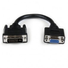StarTech.com Adaptador Conversor de 20cm para Monitor de Ordenador DVI-I a VGA - DVI-I Macho - HD15 Hembra - Cable Convertidor Negro - Adaptador VGA - DVI-I (M) a HD-15 (VGA) (H) - 20 cm - tornillos de mariposa - negro StarTech.com Adaptador Conversor de 20cm para Monitor de Ordenador DVI-I a VGA - DVI-I Macho - HD15 Hembra - Cable Convertidor Negro - Adaptador VGA - DVI-I (M) a HD-15 (VGA) (H) - 20 cm - tornillos de mariposa - negro
