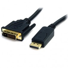 StarTech.com DisplayPort to DVI Cable - 6ft / 2m - 1920 x 1200 - M/M – DP to DVI Adapter Cable – Passive DisplayPort Monitor Cable (DP2DVI2MM6) - Cable del monitor - DVI-D (M) a DisplayPort (M) - 1.8 m - negro