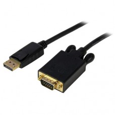StarTech.com Cable 1,8m Vídeo Adaptador Conversor DisplayPort a VGA - Convertidor Activo DP - Macho a Macho - 1920x1200 - 1080p - Negro - Cable DisplayPort - DisplayPort (M) a HD-15 (VGA) (M) - 1.83 m - trabado - negro