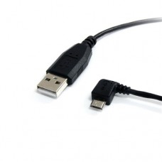 StarTech.com Cable de 1,8m USB A a Micro USB B Acodado a la Izquierda para Teléfono Móvil y Tablet - Cable USB - USB (M) a Micro-USB tipo B (M) - USB 2.0 - 1.8 m - conector de 90°, conector en ángulo izquierdo - negro - para P/N: USB2PCARBK, USB2PCARBKS, 