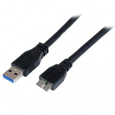 StarTech.com Cable Certificado 1m USB 3.0 Super Speed SS Micro USB B Macho a USB A Macho Adaptador - Negro - Cable USB - Micro-USB Type B (M) a USB Tipo A (M) - USB 3.0 - 1 m - negro - para P/N: DKT30CVAGPD, HB30A4AIB, HB30C4AIB, HB31C4AB, HBS304A24A, ST7