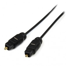 StarTech.com 10 ft. (3 m) Digital Optical Audio Cable - Toslink Digital Optical SPDIF - Ultra-Thin - Male/Male - Optical Audio Cable (THINTOS10) - Cable para audio digital (fibra óptica) - SPDIF - TOSLINK (M) a TOSLINK (M) - 3 m - fibra óptica - negro - p