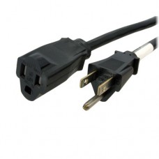 StarTech.com 3 ft Power Extension Cord - NEMA 5-15R to NEMA 5-15P - Cable alargador de alimentación - NEMA 5-15 (H) a NEMA 5-15 (M) - CA 110 V - 90 cm - moldeado - negro