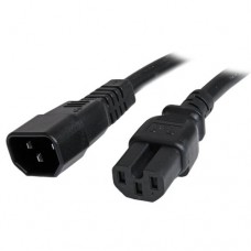 StarTech.com Cable 1,8m 14 AWG Adaptador Jumper Bridge IEC C14 a IEC C15 para Servidor UPS - Cable de alimentación - IEC 60320 C14 a IEC 60320 C15 - CA 250 V - 1.8 m - moldeado - negro