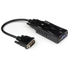 StarTech.com Adaptador Conversor de Vídeo DVI a VGA - Convertidor DVI-D a VGA - Cable - Macho DVI-D - Hembra HD15 - Hasta 1920x1200 - Vídeo conversor - DVI - VGA - negro