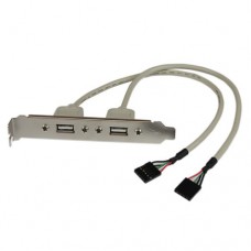 StarTech.com Adaptador de Placa  USB A Hembra de 2 puertos - Panel USB - USB (H) a 5 patillas en línea (H)