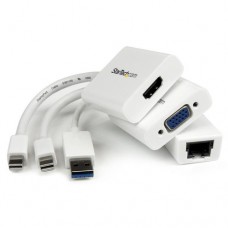 StarTech.com Juego de Adaptadores para MacBook Air - Mini DisplayPort a VGA / HDMI - USB 3.0 a Red Ethernet Gigabit RJ45 - Paquete de accesorios para portátil - blanco - para Apple MacBook Air
