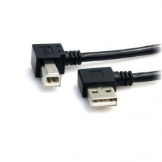 StarTech.com Cable USB 91cm para Impresora Acodado en Ángulo - 1x USB A Macho - 1x USB B Macho - Adaptador Negro - Cable USB - USB (M) a USB Tipo B (M) - USB 2.0 - 91 cm - conector de 90°, moldeado - negro - para P/N: ICUSB23208FD, ICUSB23216FD, ICUSB232D